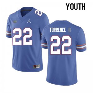 Youth Florida Gators #22 Rashad Torrence II NCAA Nike Blue Authentic Stitched College Football Jersey GUJ6662CN